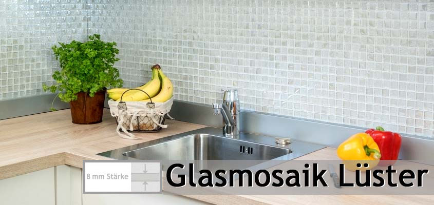 Glasmosaik versetzt Naturstein beige Wand Bad Sauna Küche 83-1204_f10 Matten 