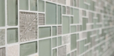 Mosaikfliese Küchenrückwand Transluzent grau Kombination Glasmosaik Crystal Stein klar grau grau matt MOS88-MC669_f