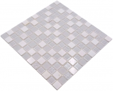 Mosaikfliesen Küchenrückwand selbstklebend Stein weiß Glasmosaik Stein weiß MOS200-4M332_f