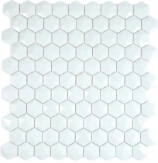 Glasmosaik Hexagonal Sechseckmosaik weiß 3D Mosaikfliesen Wand Fliesenspiegel Küche Bad MOS11-AR01_f