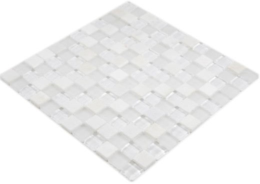 Square crystal/stone mix super white mosaic tile wall tile backsplash kitchen bathroom MOS72-0001_f