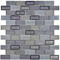 Handmuster Mosaikfliese Transluzent Keramik grau Brick Glasmosaik Crystal Keramik altgrau MOS83IC-0229_m