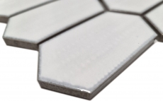 Handmuster Mosaikfliese Keramik Mosaik Hexagonal weiß glänzend Küche Fliesenspiegel MOS11J-471_m