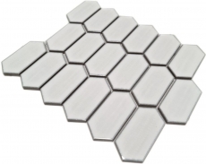 Handmuster Mosaikfliese Keramik Mosaik Hexagonal weiß glänzend Küche Fliesenspiegel MOS11J-471_m