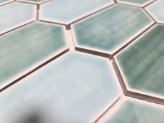 Handmuster Mosaikfliese Keramik Mosaik Hexagonal grün glänzend Küche Wand Bad MOS11J-475_m