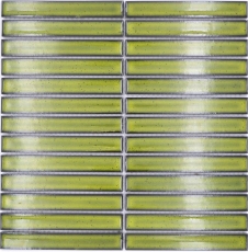 Motif main Carreau de mosaïque Céramique Baguettes vert clair moucheté brillant mur cuisine salle de bain MOS24-CS16_m