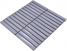 Hand pattern mosaic tile ceramic mosaic rods gray speckled glossy bathroom wall MOS24-CS26_m