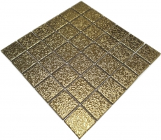Keramik Mosaik Fliese Medio uni gold gehämmert Badezimmer Küche Wand MOS16-0707