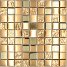Glasmosaik Mosaikfliese electroplated gold Küchenrückwand Badezimmer MOS88-XCG03