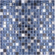Glasmosaik Naturstein Mosaikfliese schwarz anthrazit silber Küchenrückwand Spritzschutz Fliesenspiegel - MOS92-660