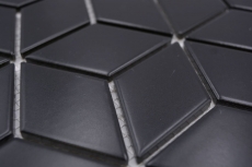 Mosaikfliese Keramik Mosaik Kombi 3D Würfel uni schwarz matt Badezimmer Küche Wand MOS13-POV5_f
