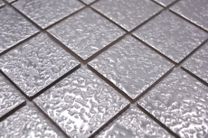 Mosaikfliese Keramik Mosaik Uni uni silber gehämmert Fliesenspiegel Küche MOS16-0207_f