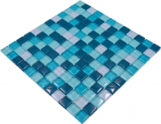 Mosaikfliese Glasmosaik Mix mix blau petrol Küche Badzimmer Fliesenspiegel MOS88-XCE95_f