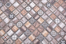 Mosaikfliesen Glasmosaik Retro wood braun Küchenrückwand Badezimmer MOS78-W89_f