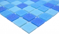 Handmuster Mosaikfliese Glasmosaik Classic Mix Glas mix türkis blau papierverklebt Poolmosaik Schwimmbadmosaik MOS210-PA327_m