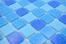 Handmuster Mosaikfliese Glasmosaik Classic Mix Glas mix türkis blau papierverklebt Poolmosaik Schwimmbadmosaik MOS210-PA327_m