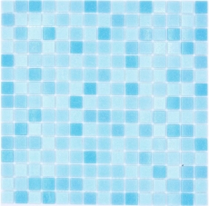 Handmuster Mosaikfliese Glasmosaik Classic Mix Glas mix hellblau 4F papierverklebt Poolmosaik Schwimmbadmosaik MOS210-PA331_m