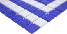 Mosaikfliesen Bordüre Glas weiß dunkelblau papierverklebt Poolmosaik Schwimmbadmosaik MOSMB-BO16P_f