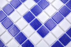 Handmuster Mosaikfliese Bordüre Glas weiß dunkelblau papierverklebt Poolmosaik Schwimmbadmosaik MOSMB-BO16P_m