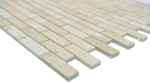 Handmuster Mosaikfliese Selbstklebende Mosaike Verbund Naturstein Travertine beige MOS200-4M92_m