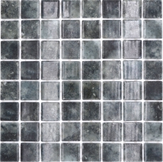 Schwimmbadmosaik Poolmosaik Glasmosaik schwarz anthrazit changierend Wand Boden Küche Bad Dusche MOS220-P56383