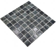 Schwimmbadmosaik Poolmosaik Glasmosaik schwarz anthrazit changierend Wand Boden Küche Bad Dusche MOS220-P56383