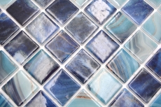 Schwimmbadmosaik Poolmosaik Glasmosaik royalblau changierend glänzend Wand Boden Küche Bad Dusche MOS220-P56384