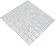 Schwimmbadmosaik Poolmosaik Glasmosaik cream irisierend mehrfarbig glänzend Wand Boden Küche Bad Dusche MOS220-P55384