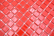 Schwimmbadmosaik Poolmosaik Glasmosaik rot glänzend Wand Boden Küche Bad Dusche MOS220-P25808