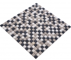 Natursteinmosaik Marmor beige grau schwarz matt Wand Boden Küche Bad Dusche MOS38-15-1125