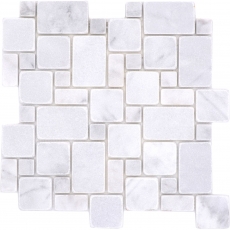 Naturstein Mosaikfliesen Marmor weiss matt Wand Boden Küche Bad Dusche MOS40-FP42
