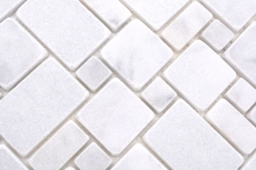 Naturstein Mosaikfliesen Marmor weiss matt Wand Boden Küche Bad Dusche MOS40-FP42