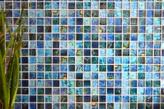 Mosaïque de verre Carreau de mosaïque bleu brillant Bird mur cuisine salle de bain douche MOS68-WL74_f