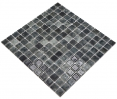 Handmuster Schwimmbadmosaik Poolmosaik Glasmosaik schwarz anthrazit changierend Wand Boden Küche Bad Dusche MOS220-P56253_m