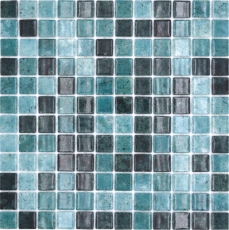 Handmuster Schwimmbadmosaik Poolmosaik Glasmosaik grün anthrazit changierend Wand Boden Küche Bad Dusche MOS220-P56258_m