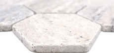 Campione a mano pietra naturale mosaico piastrelle travertino bianco grigio opaco parete pavimento cucina bagno doccia MOS42-HX147_m