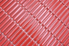 Keramik Mosaik Stäbchen Retro 50er 60er Jahre Riemchen rot glänzend MOS24-BM7
