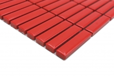 Keramik Mosaik Stäbchen Retro 50er 60er Jahre Riemchen rot glänzend MOS24-BM7