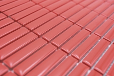 Keramik Mosaik Stäbchen Retro 50er 60er Jahre Riemchen rot glänzend MOS24-BM7