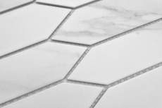 Ceramic mosaic tile hexagon hexagon Cararra white gray matt MOS13-L1102