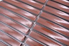 Keramik Mosaik Stäbchen Retro Vintage 50er 60er Jahre Riemchen rot glänzend gesprenkelt MOS24-CS56