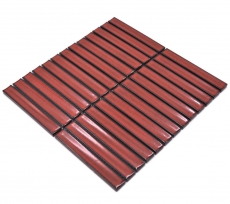 Keramik Mosaik Stäbchen Retro Vintage 50er 60er Jahre Riemchen rot glänzend gesprenkelt MOS24-CS56