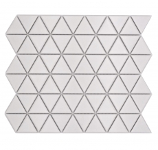 Keramik Mosaikfliese Dreieck Diamant uni weiß matt MOS13-t41