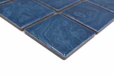 Keramik Mosaikfliese blau eisblau Schlieren MOS14-0404