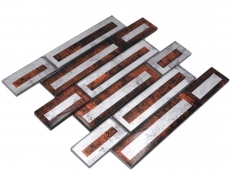 Glasmosaik Mosaikfliese 2D-Optik rot silber grau schattiert MOS88-W1