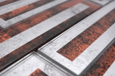 Glasmosaik Mosaikfliese 2D-Optik rot silber grau schattiert MOS88-W1