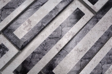 Glasmosaik Mosaikfliese 2D-Optik schwarz silber grau schattiert MOS88-W5