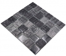 Glasmosaik Mosaikfliese Steinoptik Wald grau dunkelgrau MOS88-88P