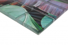 Mosaïque de verre Forêt tropicale Vert Violet Feuilles optiques MOS88-Pic09