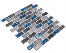 Self-adhesive mosaic film vinyl rectangle composite gray blue iridescent MOS200-MS8